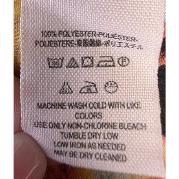 Free People Dream Free Boho Floral Print Satin Strappy Cut Out Tunic Top Small - Picture 9 of 12